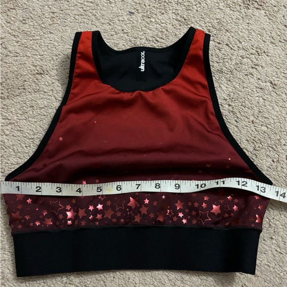 Ultracor | Altitude Celestial Sports Bra Ombré Red Orange Black Stars Sz S - Picture 6 of 6